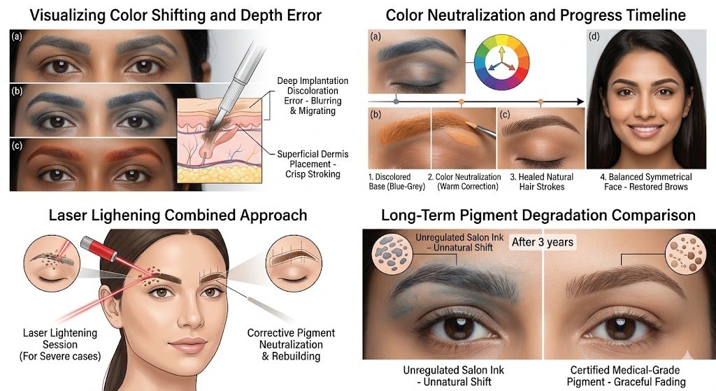 How Does the Process of Microblading Color Correction Pune Modify Old Shapes and Colors