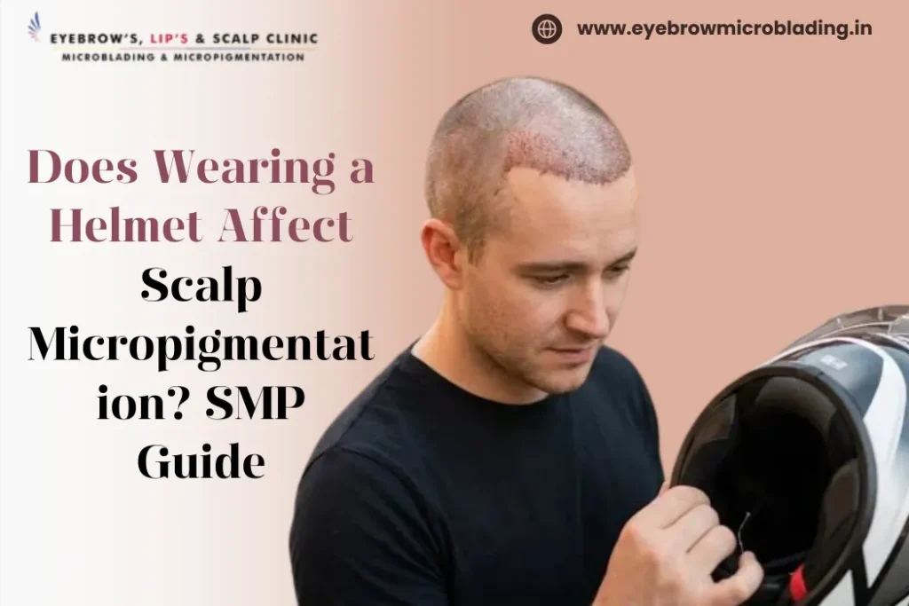 helmet after scalp micropigmentation treatment